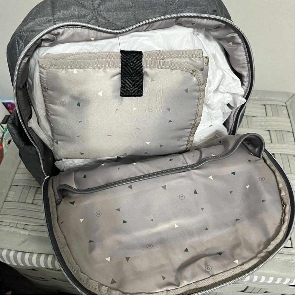 TWELVE little Quilted Gray Companion Diaper Bag Best-Selling Backpack Style NEW